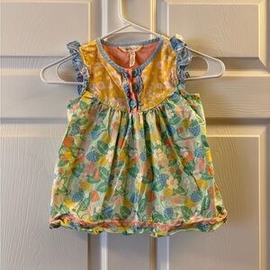 Matilda Jane Girls' Yellow Floral Ruffle Top